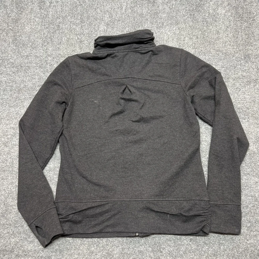 Patagonia Jacket Womens Medium Black Organic Cotton Full Zip Thumbholes Pockets